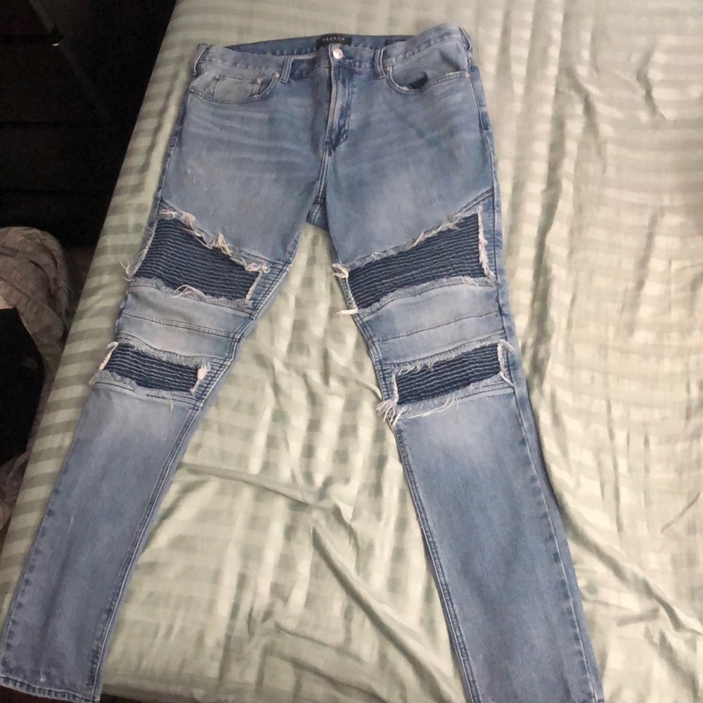 Blue ripped jeans